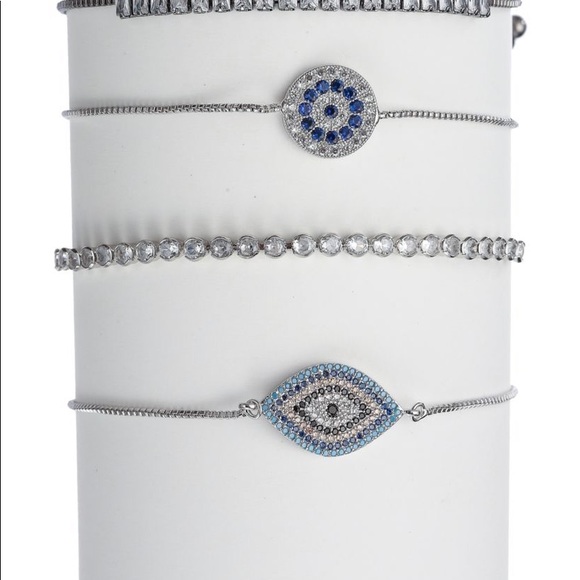 NIB Crystal Stack Evil Eye bracelets - Picture 2 of 4